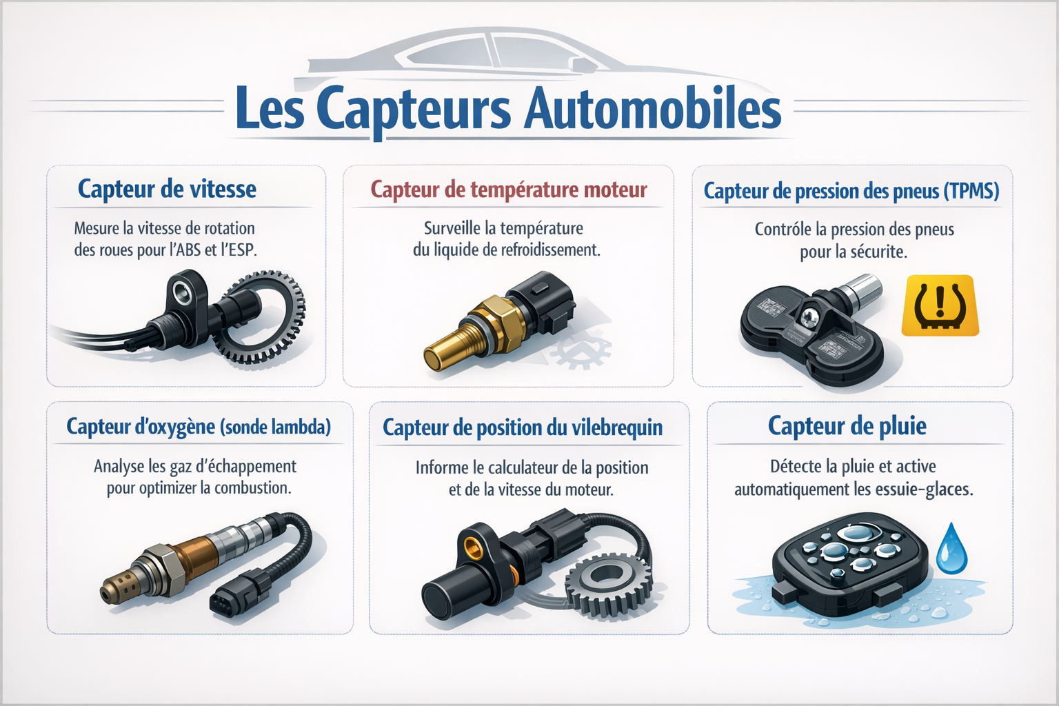 Capteurs automobiles : rôle, pannes et fonctionnement